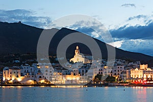 Cadaques sunset. Romanticism in the Mediterranean Sea. The villa