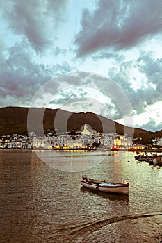 Cadaques sunset. Romanticism in the Mediterranean Sea. The villa