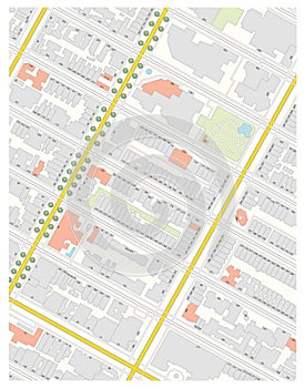 Cadastral map of a fictional city