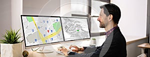 Cadastre Plot Land Map. Building Project photo