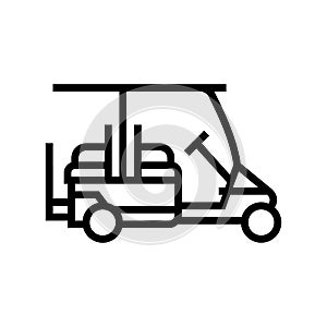caddy golf club car line icon vector illustration