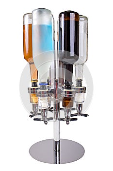 Caddy Liquor Dispenser With Liquor Bottles