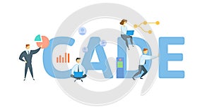 CADE, Customer Account Data Engine. Concept with keyword, people and icons. Flat vector illustration. Isolated on white. photo