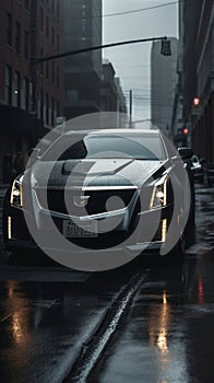 Cadillac CTS-V urban street generative AI