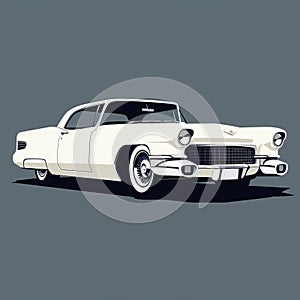 Cadillac Eldorado White Silhouette Artwork Creation Project