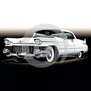 Cadillac Eldorado White Silhouette Image Creation Project