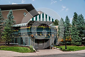 A 1937 Cadillac parked outside the Broadmoor Resort in Colorado Springs, Colorado