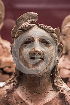 Terracotta bust of goddess Astarte, also considered as gorgon, 5th Century BCE