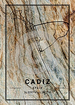 Cadiz - Spain Zoe Marble Map