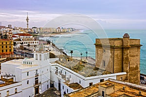 Cadiz town panoramic view, Spain