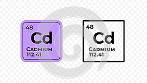 Cadmium, chemical element of the periodic table vector