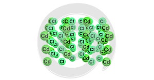 Cadmium chloride molecular structure isolated on white photo