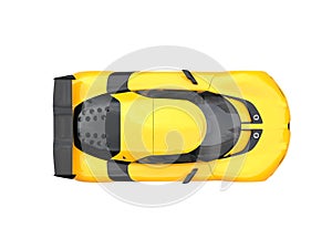 Cadmium yellow awesome sport concept car - top view