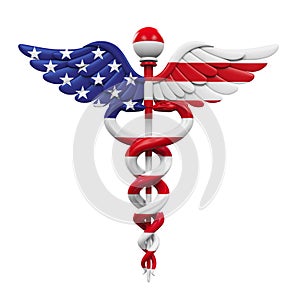 Caduceus American Flag