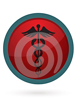 Caduceus button