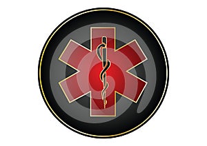 Caduceus button