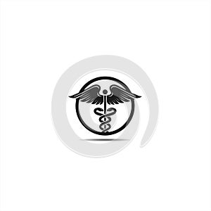 Caduceus, Caduceus logo icon for Medical healthcare conceptual vector illustrations