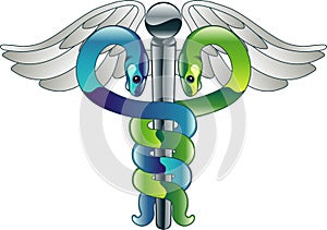 Caduceus doctor's medical symbol