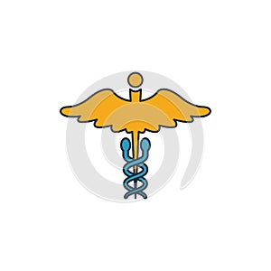 Caduceus Glyph icon set. Four elements in diferent styles from medicine icons collection. Creative caduceus glyph icons filled,