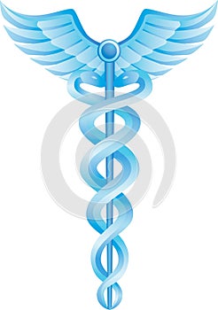 Caduceus Medical Symbol - Blue