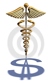 Caduceus Medical Symbol chrome