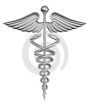 Caduceus Medical Symbol chrome