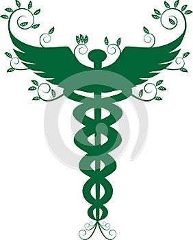 Caduceus Medical Symbol - Green