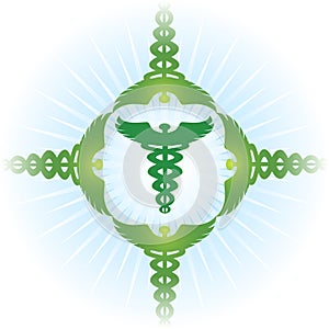 Caduceus Medical Symbol - Green Set