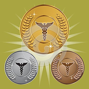 Caduceus Medical Symbol - Set of 3