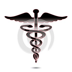 Caduceus medical symbol vector illustration.