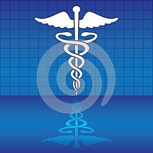 Caduceus medical symbol vector illustration.