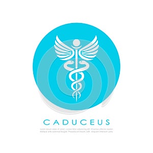 Caduceus snake medical logo design