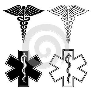 Caduceus and Star of Life