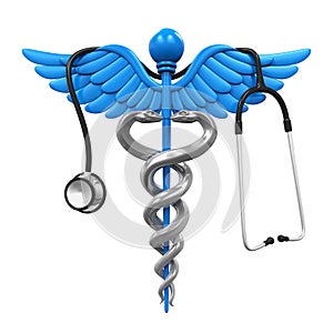 Caduceus Symbol and Stethoscope photo