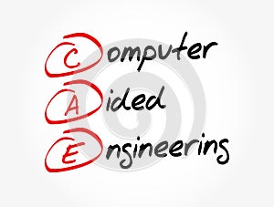 CAE - Computer Aided Engineering acronym, technology concept background