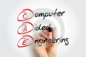 CAE - Computer Aided Engineering is the broad usage of computer software to aid in engineering analysis tasks, acronym concept