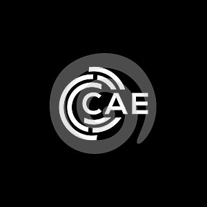 CAE letter logo design on black background. CAE creative initials letter logo concept. CAE letter design