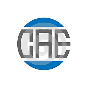 CAE letter logo design on white background. CAE creative initials circle logo concept