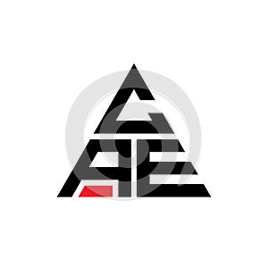 CAE triangle letter logo design with triangle shape. CAE triangle logo design monogram. CAE triangle vector logo template with red
