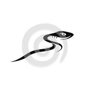 Caecilian. Caecilian simple black and white line art vector logo