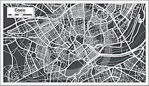 Caen France City Map in Retro Style. Outline Map.