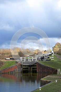 Caen Hill lock stairs Wiltshire England