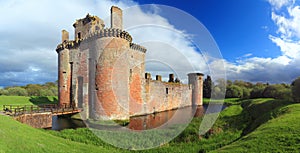 Caerlaverock Castle in Evening Light, Dumfries and Galloway, Scotland, Great Britain