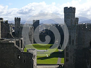 Caernafon castle, snowdonia, Wales, UK