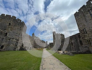 Caernarfon Castle, Gwynedd, north-west Wales.