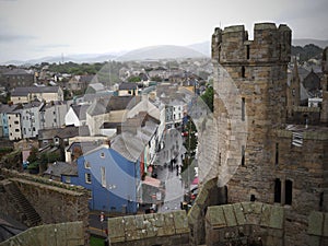 Caernarfon Castle is a medieval fortress in Caernarfon, Gwynedd, north-west Wales cared for by Cadw