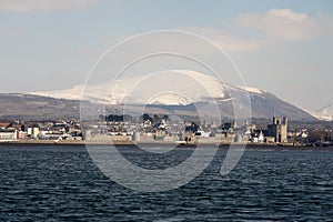 Caernarfon from the menai strait