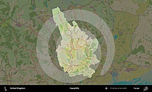 Caerphilly highlighted, United Kingdom. OpenStreetMap Humanitarian photo