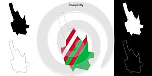 Caerphilly outline map