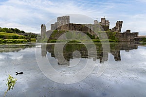 Caerphilly Castle the largest medieval castle in Wales